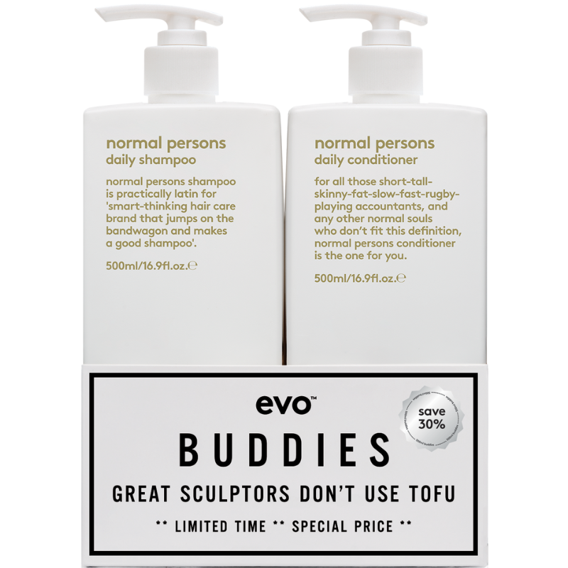 evo buddies style: normal persons šampūnas + kondicionierius