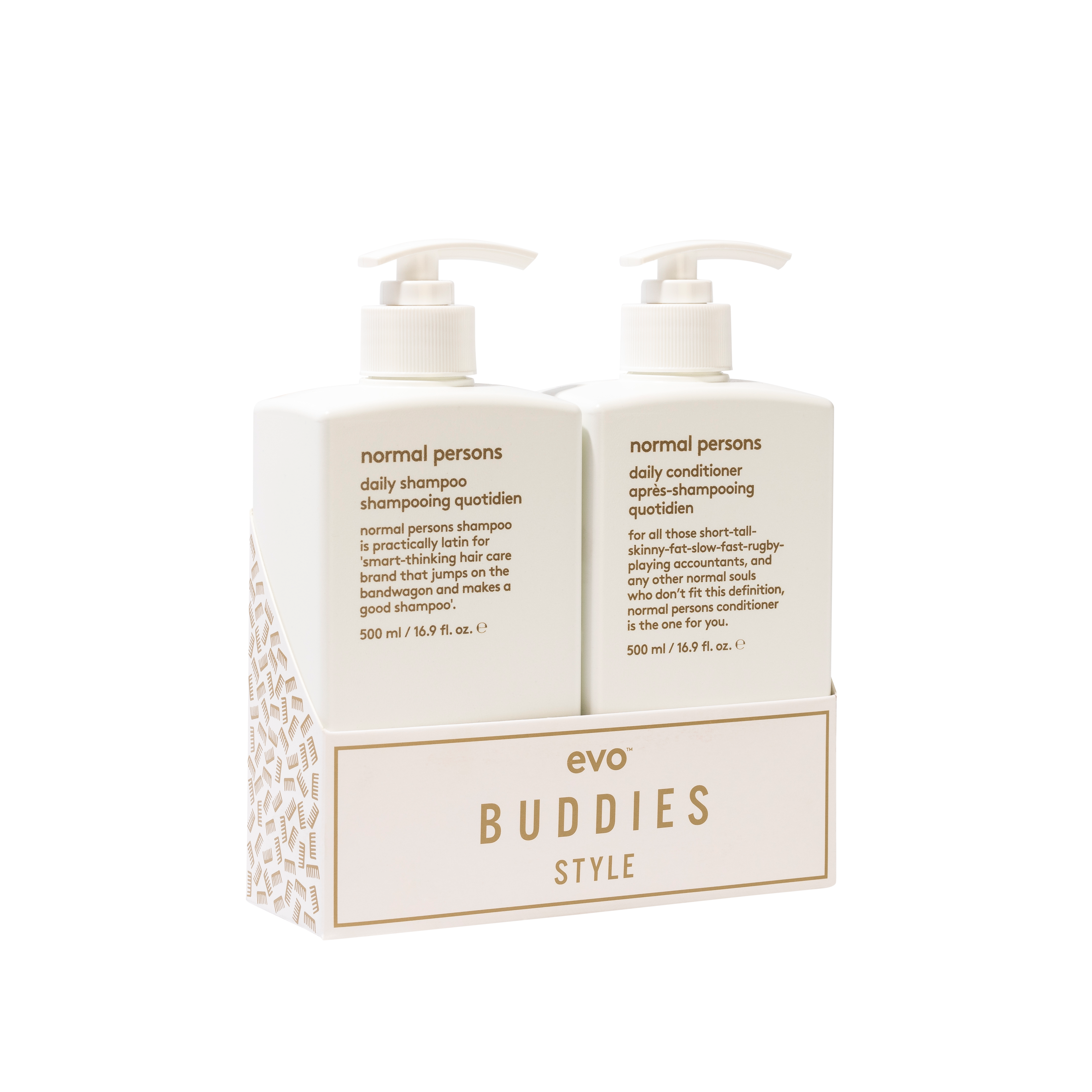 evo buddies style: normal persons šampūnas + kondicionierius