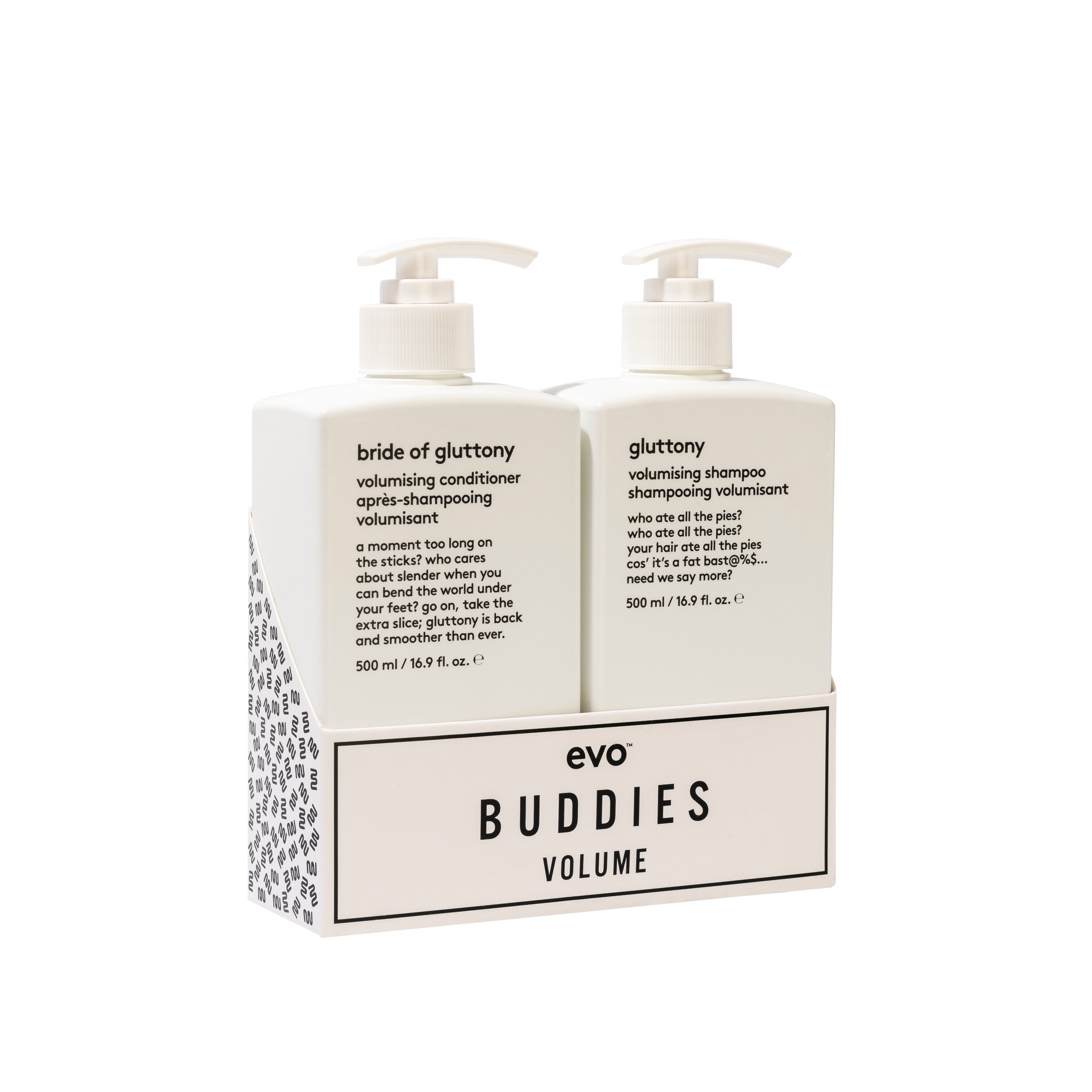 evo buddies volume: gluttony šampūnas + kondicionierius