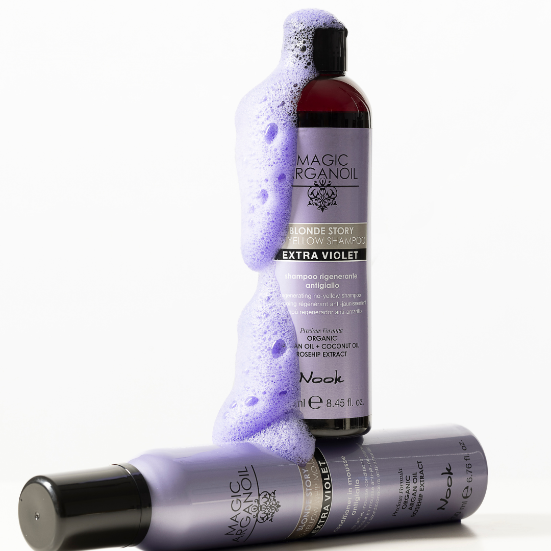 Nook Magic Arganoil BLONDE STORY NO YELLOW tonuojantis šampūnas