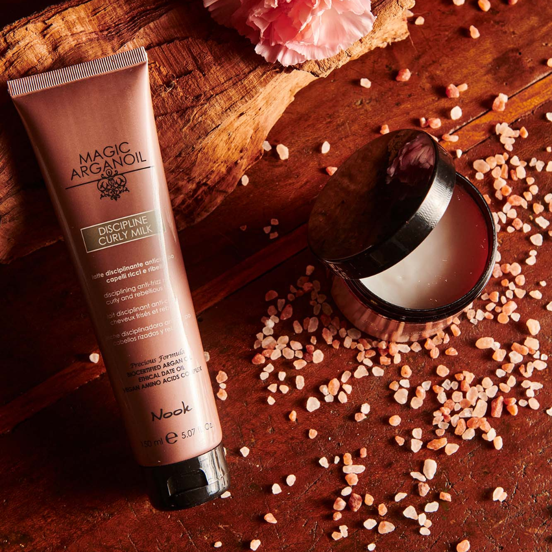 Nook Magic Arganoil DISCIPLINE CURLY MILK pienelis garbanotiems plaukams