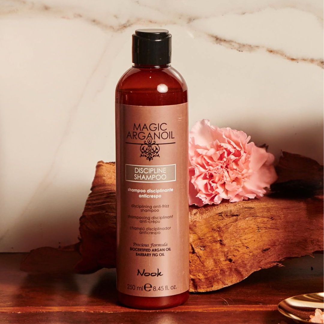 Nook Magic Arganoil DISCIPLINE šampūnas besišiaušiantiems plaukams