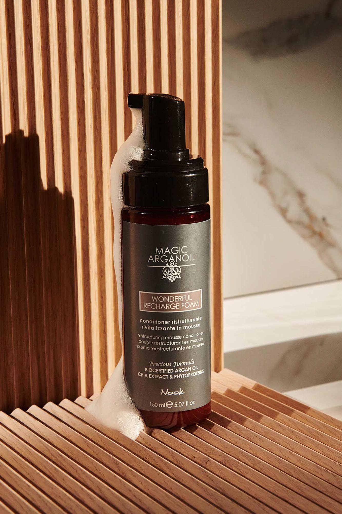 Nook Magic Arganoil WONDERFUL FOAM atkuriantis putų pavidalo kondicionierius