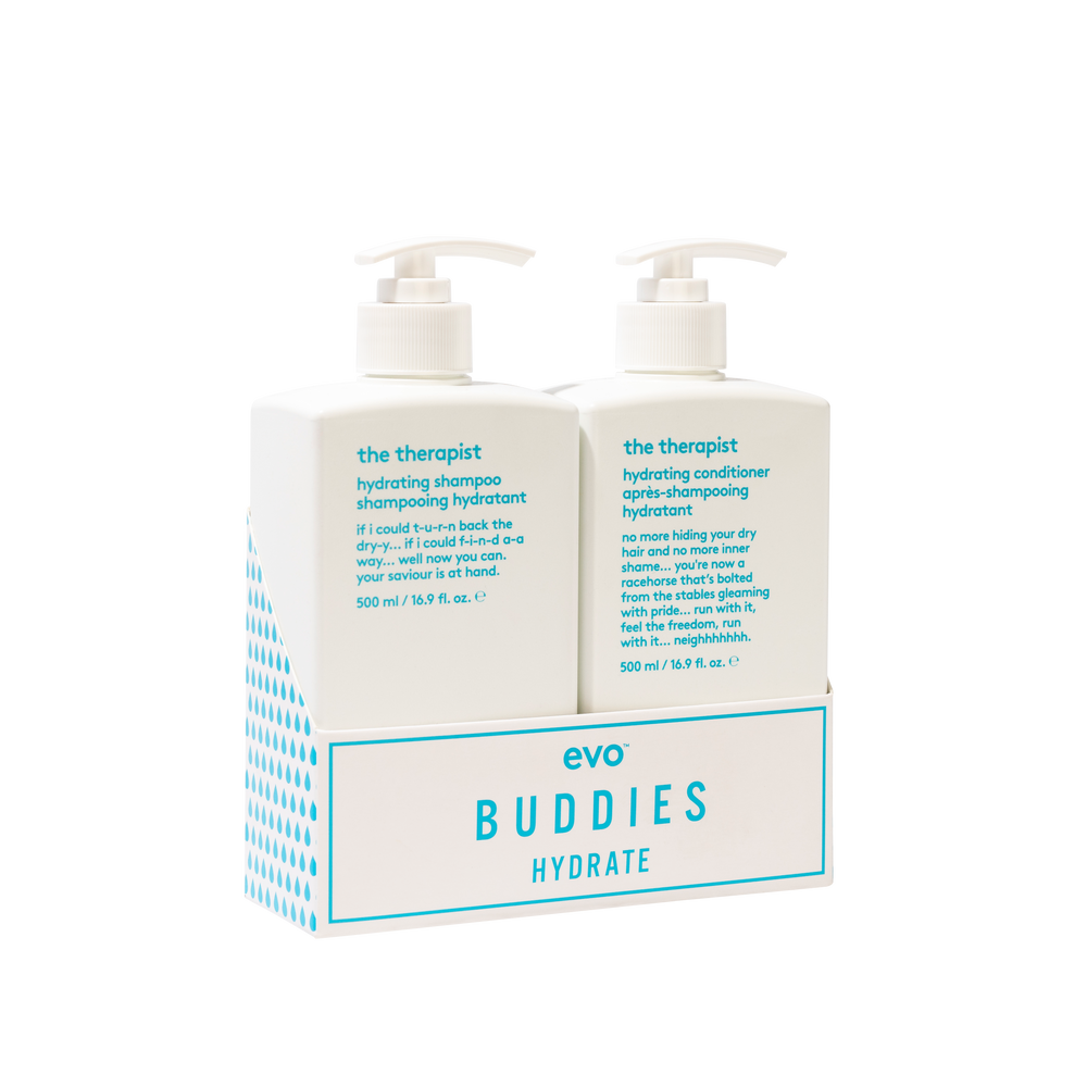 evo buddies hydrate: the therapist šampūnas + kondicionierius