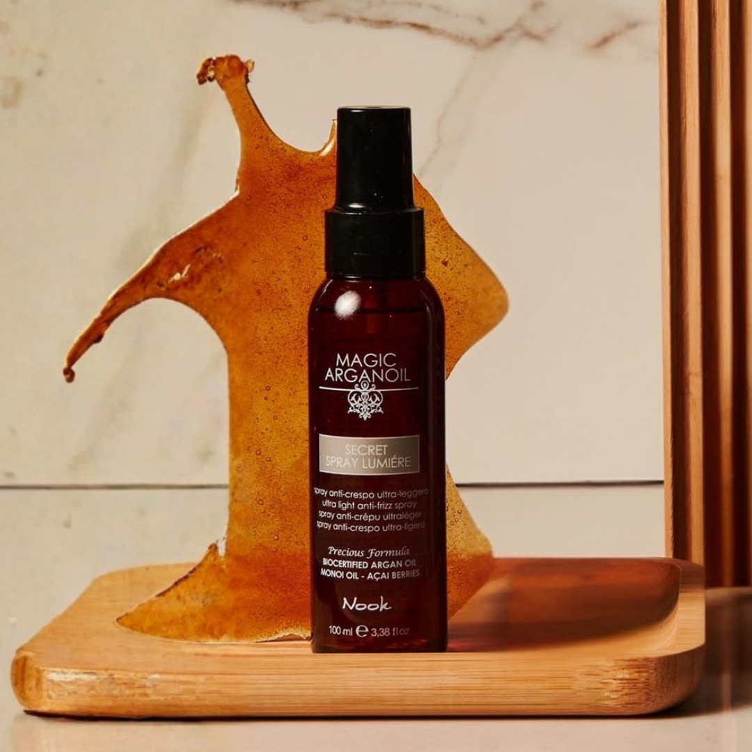 Nook Magic Arganoil SECRET ANTI-FRIZZ lengvas purškalas nuo šiaušimosi
