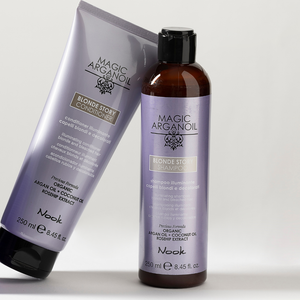 Nook Magic Arganoil BLONDE STORY šampūnas šviesiems plaukams