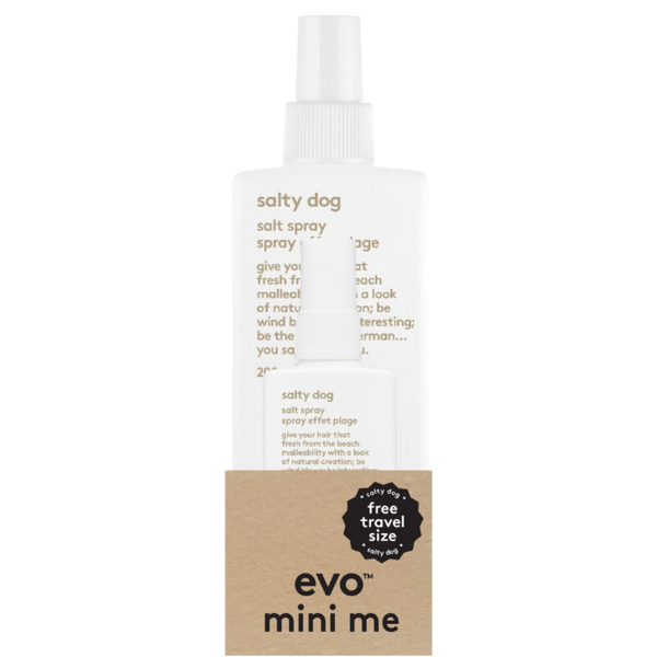 evo mini me: salty dog paplūdimio tekstūros purškalas + travel salty dog